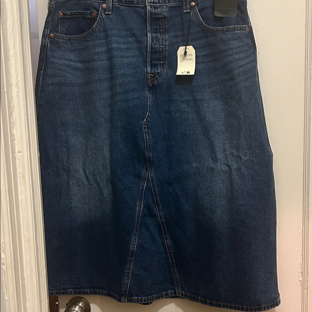 Levi's Dark Blue A-Line Denim Skirt